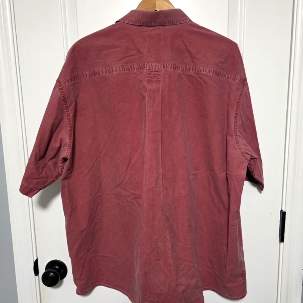 L.L. Bean Men's Button Up 100% Cotton Faded Red 2XL - Picture 4 of 4